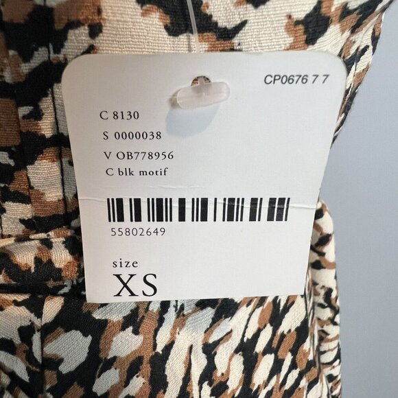 Free People French Quarter Mini Wrap Dress Size XS Brown Black Print NWT - Picture 7 of 14